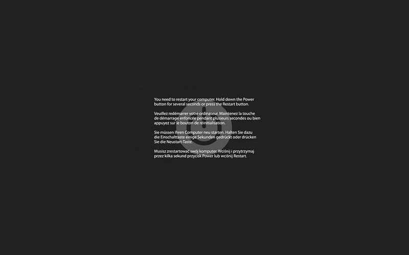 The notorious kernel panic screen on macOS