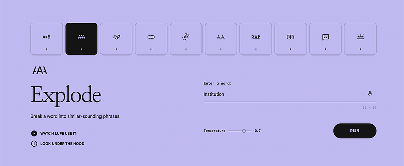 Explode tool example