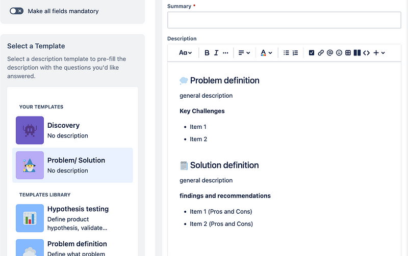 Sample Problem/Solution Template