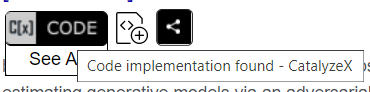 Code button in CatalyzeX