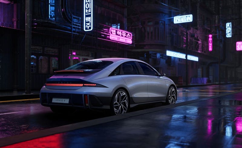 Rear view of the Hyundai Ioniq 6