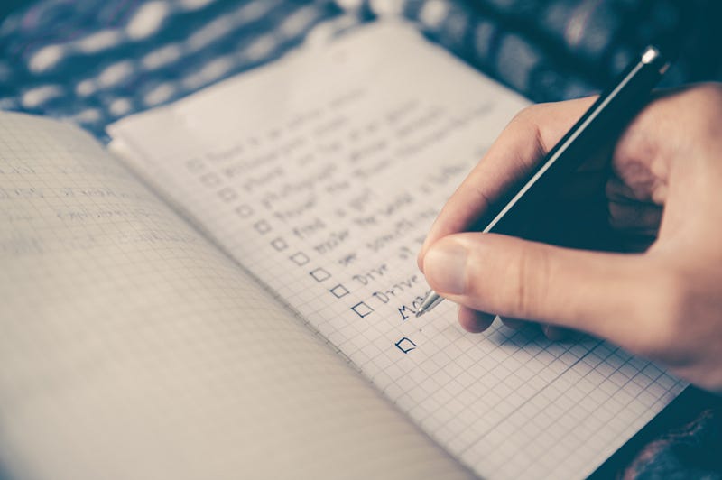 Organized to-do list on a desk