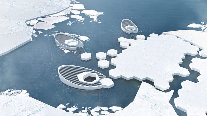 Solar-powered ice-making submarine concept