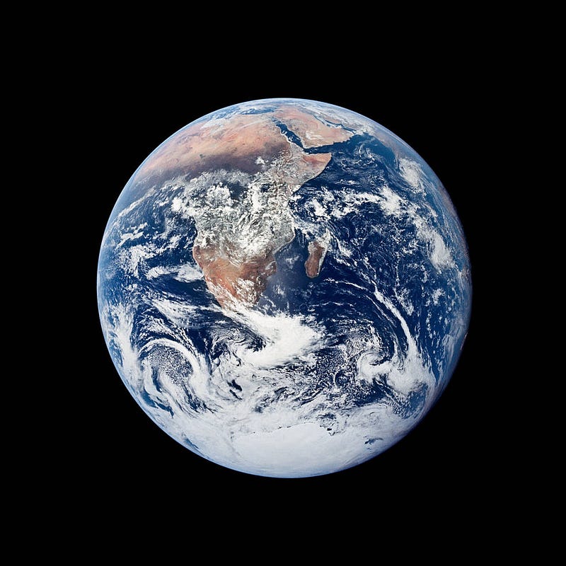 Apollo mission image of Earth