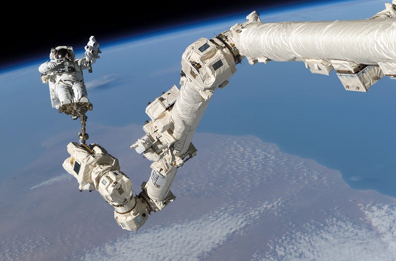 Canadarm2 detaching Cygnus spacecraft from ISS