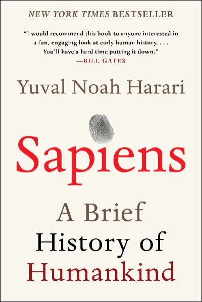 Cover of Sapiens by Yuval Noah Harari