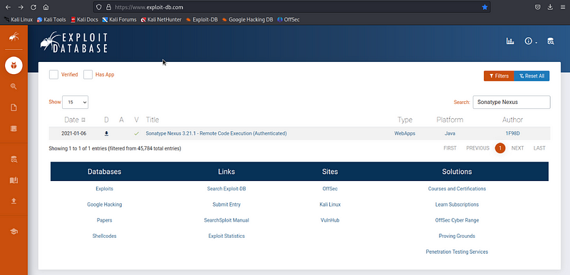 Searching for Sonatype Nexus vulnerabilities