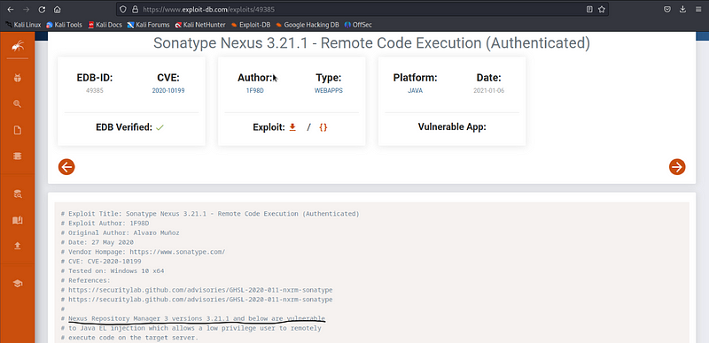 Adjustments made to the exploit code