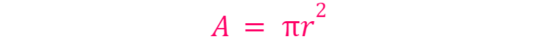 Area formula for circles