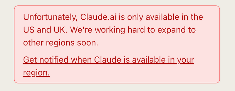 Screenshot indicating Claude's availability