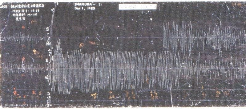 Seismograph readings during the earthquake