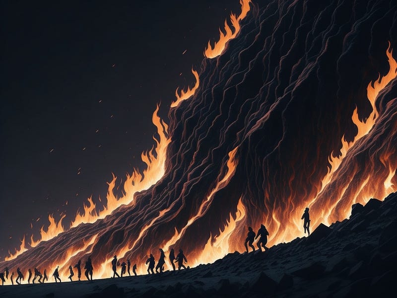 A depiction of the chaos during the fires