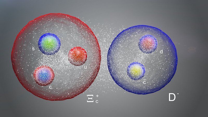 Artist's depiction of baryon-meson interactions