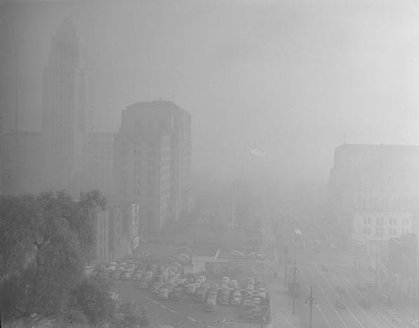 Historical smog in Los Angeles