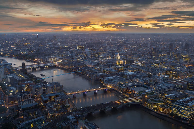 Aerial view of a cityscape